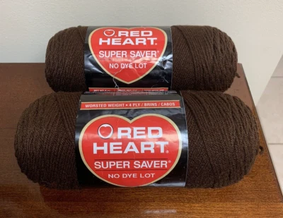 批量 2 件 - Red Heart Super Saver 纱线 - 彩色 0365 咖啡 8 盎司 每件 — 第 1/3 张图片