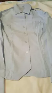 SHIRT  VINTAGE WOMEN'S BLOUSE BLUE AIR FORCE LONG SLEEVE SHIRT 10 R MILITARY - Picture 1 of 12