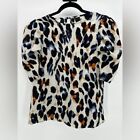 Shein | Women?S M Medium Leopard Print Puff Sleeve Blouse
