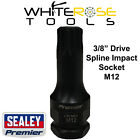 Sealey Impact Socket M12 Spline Bit 3/8" Drive Wrench Garage Workshop