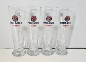 4 Paulaner Weissbier Weissbier Swirl Pattern Beer Glass 0.5L 10" Munich Brewery - Imagen 1 de 1
