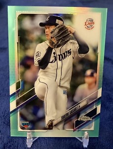 2021 Topps NPB Takeru Sasaki /199 Aqua Refractor RC #42 Seibu Lions