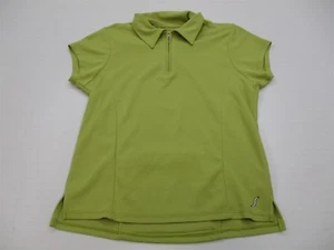 SHEBEEST Women's Size XS Mesh Knit Half Zip Green Cycling Raglan Tee Shirt - Picture 1 of 6