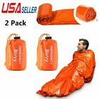 2 Pack Emergency Sleeping Bag Thermal Waterproof Outdoor Survival Camping Hiking