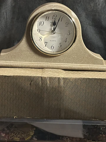 Seiko Vintage Marble Mantel Clock Ref# QQZ193B cabinet,desk,mantle Cover