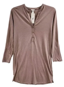 Hanro Women's Small Long Sleeve Purple Oversized Cotton Modal Nightdress - Picture 1 of 8