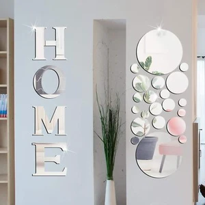30 Pcs Living Room Wall Decor Home Mirror Wall Stickers Letter Signs DIY Acrylic - Picture 1 of 5