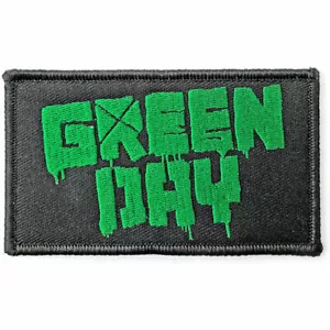 GREEN DAY GREEN LOGO WOVEN SEW ON PATCH OFFICIALLY LICENSED ITEM - Imagen 1 de 7