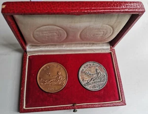 MEDALLAS I Centenario de la Peseta 1868-1968 Cobre y plata - Imagen 1 de 3