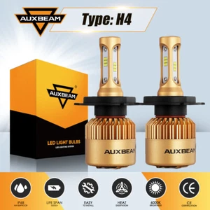 AUXBEAM 72W H4 9003 LED Headlight Bulb Kit 3-Sided 6500K 8000LM Hi-Low Beam F-S3 - Picture 1 of 12