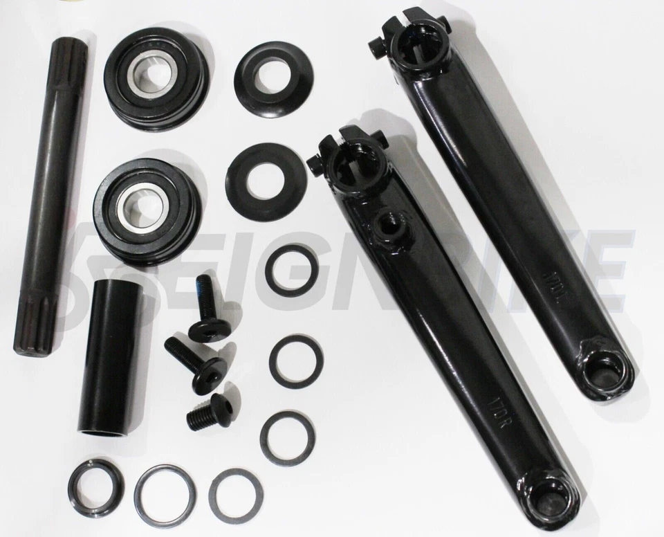 BMX Crank Arms 170mm 3-piece w/ Bottom Bracket 9/16 BMX Cruiser Bicycle Crankset - Image 1 of 3