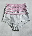 M&S Cotton briefs Shorts pink grey 7 Pack Girls 14 15 Womens hipster UK6 UK8 XS