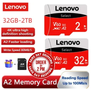 Micro SD Memory Card Class 10 A2 - 64GB 128GB 256GB 512GB 1TB 2TB Free Adapter - Picture 1 of 17