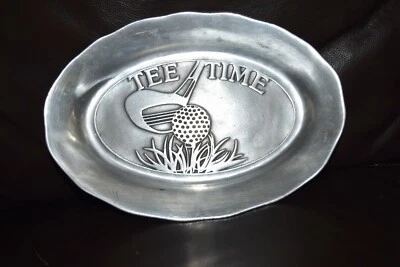 Bandeja de golf de peltre en relieve Old Country Reproductions YORK Pewtarex TEE TIME Foto 1 de 4