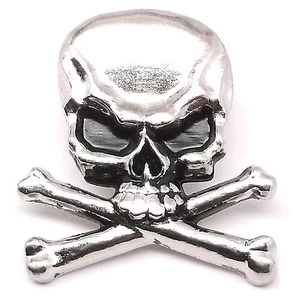 Skull Crossbones Concho Snap Set Nickel 1-1/4" 1265-67 Stecksstore - Picture 1 of 2