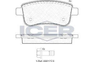 Bremsbelag Satz Bremsscheibe Scheibenbremse Icer Hinten für Renault Clio V - Bild 1 von 15