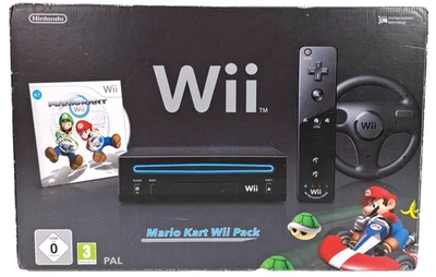 Console Nintendo Wii Mario Kart Pack - Console de jeu noire - NEUVE (ouverte une fois) - Photo 1/4