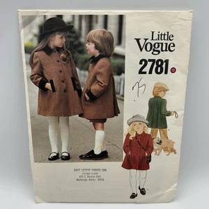 Little Vogue 2781 Children’s Coat Pattern Girls Size 3 UC FF - Picture 1 of 8