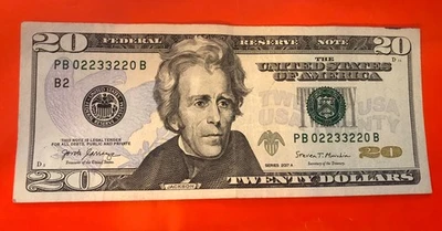TRUE TRINARY 0s, 2s 3s,  MATCHING Pair Fancy Serial Number $20 Bill 2017 Series - Image 1 of 4