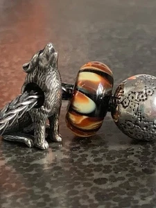 Redbalifrog Heulender Wolf Silber Charm Bead ~ nur 1 Silberperle ~ - Bild 1 von 1