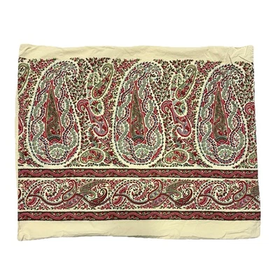 Funda de almohada rara Pottery Barn Paisley 25x20 hecha en Italia 100 % algodón colorida Foto 1 de 4