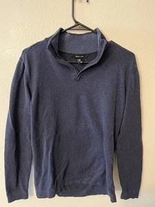 Mark Law Quarter Zip Pullover 100% Baumwolle Herren Blau Sweater Gr. M - Bild 1 von 5