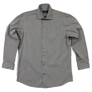 Marc Anthony Slim Fit Black & White Check Spread Collar Button Up Size 16 32/33 - Picture 1 of 24