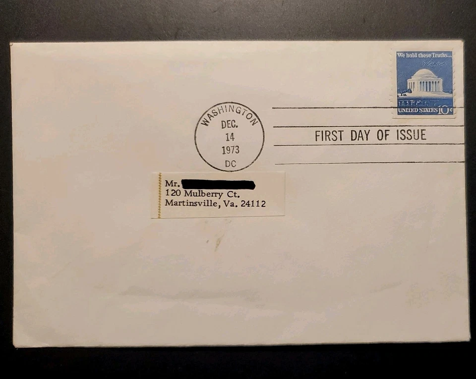 FIRST DAY COVER #1520 Jefferson Memorial 10c FDC 1973 - Image 1 of 1