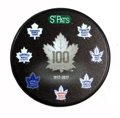 1917-2017 S'Pats Toronto Maple Leafs 100 Years 8 Logos NHL Hockey Puck - Image 1 of 2