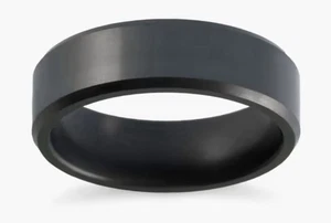 New Men’s Elysium Diamond 8MM Matte Band Size 7.5 Black Solid Diamond Ring - Picture 1 of 5