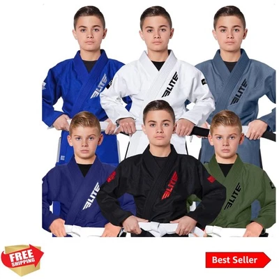 IBJJF Jiu Jitsu Gi infantil ultra leve em preto com cinto branco grátis, tamanho 0 - Imagem 1 de 4