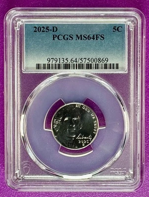2025 D 5c Jefferson Nickel PCGS MS64FS (869) - Image 1 of 2