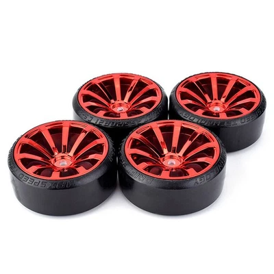 4PCS Tyre Tire Wheel 12mm Hex for 1/10 Traxxas HSP Tamiya HPl Kyoshao Drift Car - Image 1 of 4