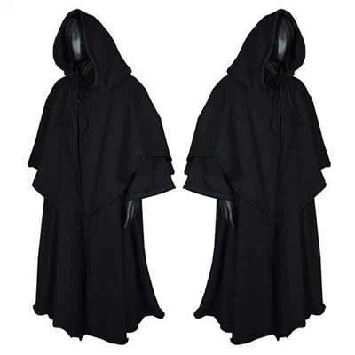 Middle Age Halloween Cloak Hooded Robe Cloak Robe Monk Cloak Cosplay Wizard Cape - Image 1 of 4
