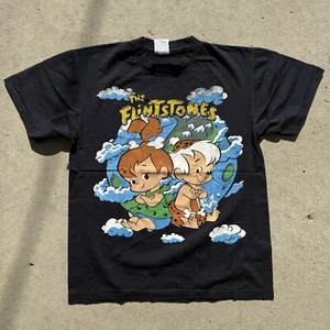 VTG The Flintstones T-Shirt Bamm Bamm & Pebbles Single Stitch Size L Modern Boot - Picture 1 of 4