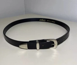 Vintage schicker Block Leder Gürtel Damengröße Medium 3/4 Zoll breit Made in USA - Bild 1 von 9