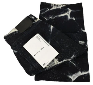 LILA MARKE schwarz MARMOR Baggy Fit weites Bein Drop Rise Baumwolle Jeans 36 Italy Neu mit Etikett - Bild 1 von 3