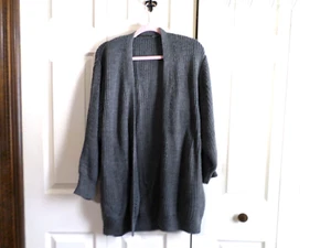 CCK - NWT - AWESOME Long Open Cardigan w/Pockets & Side Slits -  M - Charcoal - Picture 1 of 3