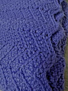 Crochet Purple Afghan Blanket Throw Handmade 50 X 62 - Picture 1 of 5