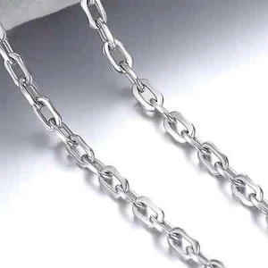 Reines Platin 950 Kette Damen 1,1 mm Quadrat Kabel Glieder Halskette 2,66 g/15,7 Zoll - Bild 1 von 5