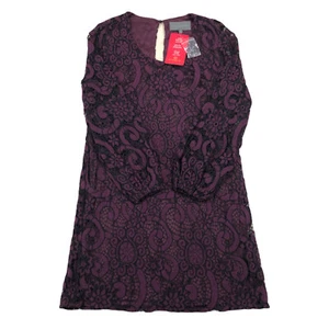 Anthropologie Sunday in Brooklyn Joy Lace Dress Aubergine Womens Size XS New - Picture 1 of 11