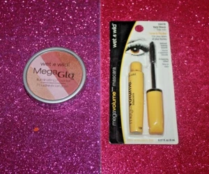 WET N WILD MEGAGLO #345 & MEGAVOLUME MASCARA C647B LOT OF 2 SEALED / BOXED  - Picture 1 of 2