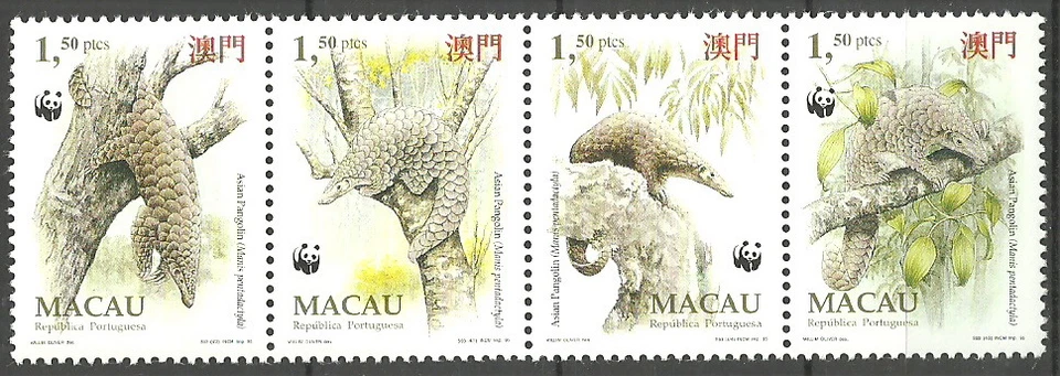 Macao - Oreja escamosa cuatro tiras nuevo 1995 Mi. 795-798 Foto 1 de 1