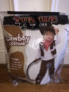 Spooktacular Creations Cowboy Costume Deluxe Set Kids Toddler Sz 3-4 Dress Up
