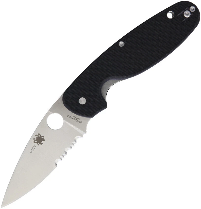 Navaja de Bolsillo Spyderco Énfasis Linerlock Negra Plegable 8Cr13MoV Dentada 245GPS Foto 1 de 1