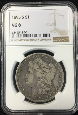 1895-S NGC VG8 MORGAN Silver Dollar BETTER DATE ORIGINAL #041 Cover