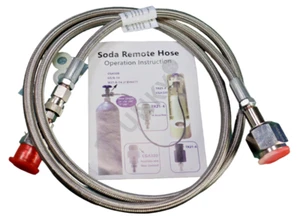 Soda Adapter Hose Kit, CGA320 to TR21-4 for Soda Maker, Stainless 60 inch hose. - Picture 1 of 7