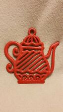 2009 W.M.G. Red Tea Pot Shaped, Cast Iron Trivet Or Wall Plaque
