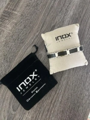 Pulseira da moda masculina INOX preta de aço inoxidável 9 polegadas NOVO EM FOLHA! - Imagem 1 de 3