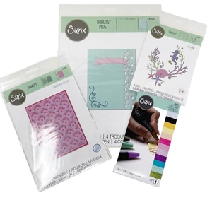 Sizzix Thinlits Die Cut Sets Coral Wreath Beach Ocean Bundle + Oil Pastels - Picture 1 of 11